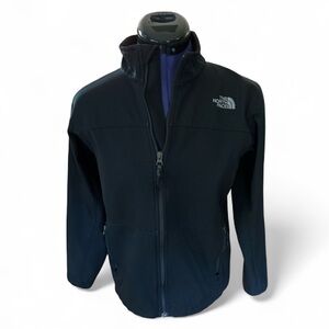 The North Face Jacket Black Softshell Full Zip Boys Large